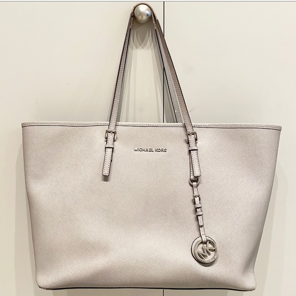 jet set travel saffiano leather tote